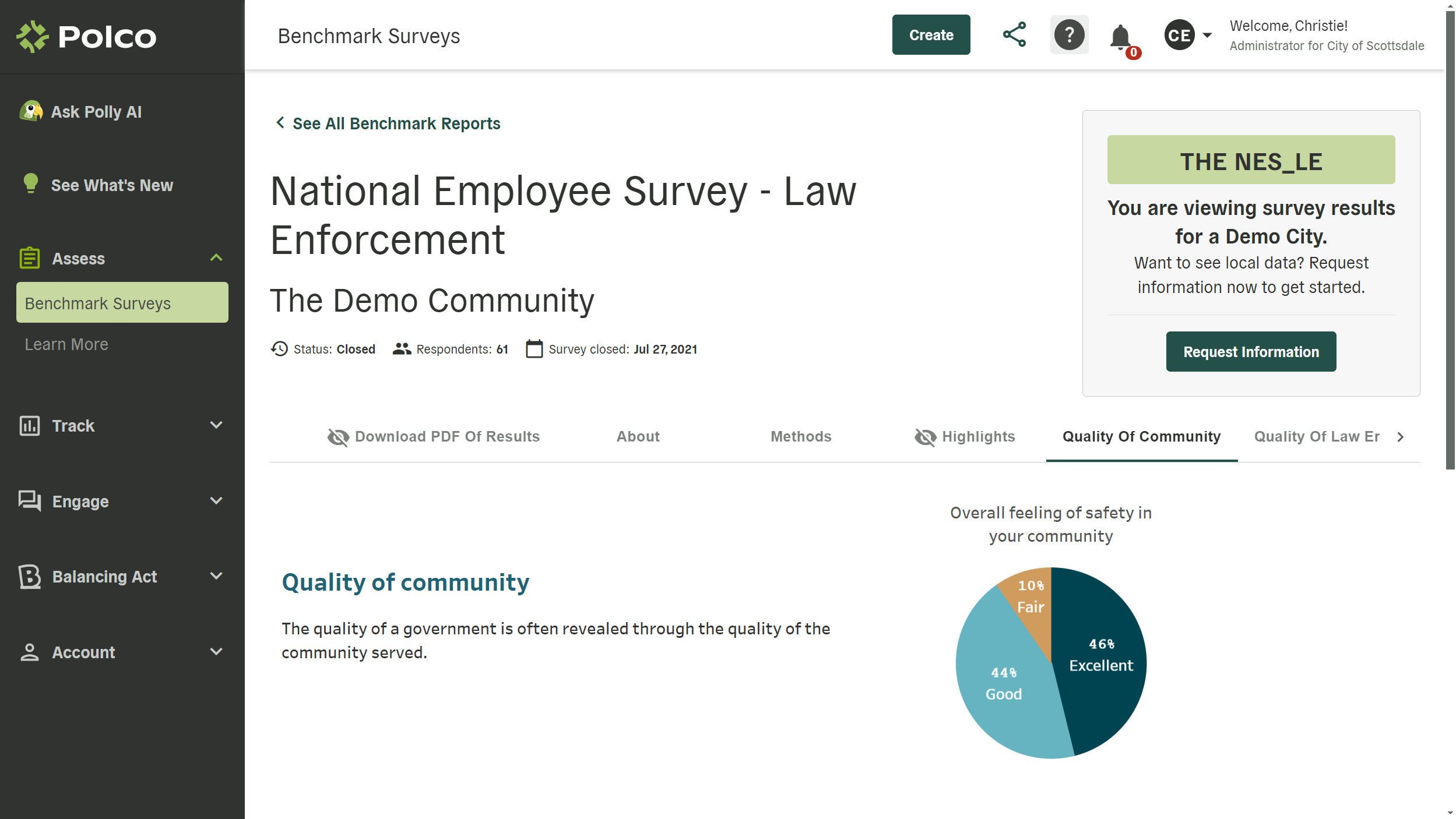 Benchmark Surveys - National Employee Survey Law Enforcement - screenshot