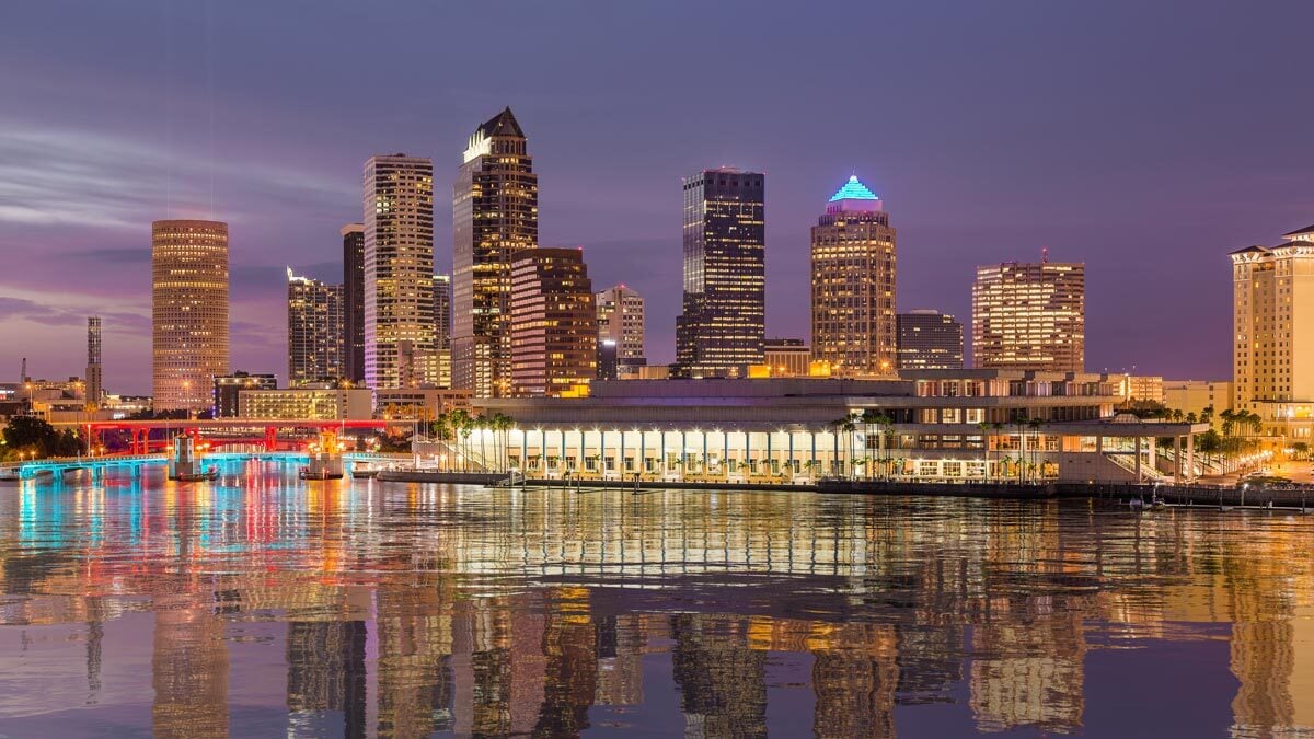 Tampa, Florida - Skyline at night