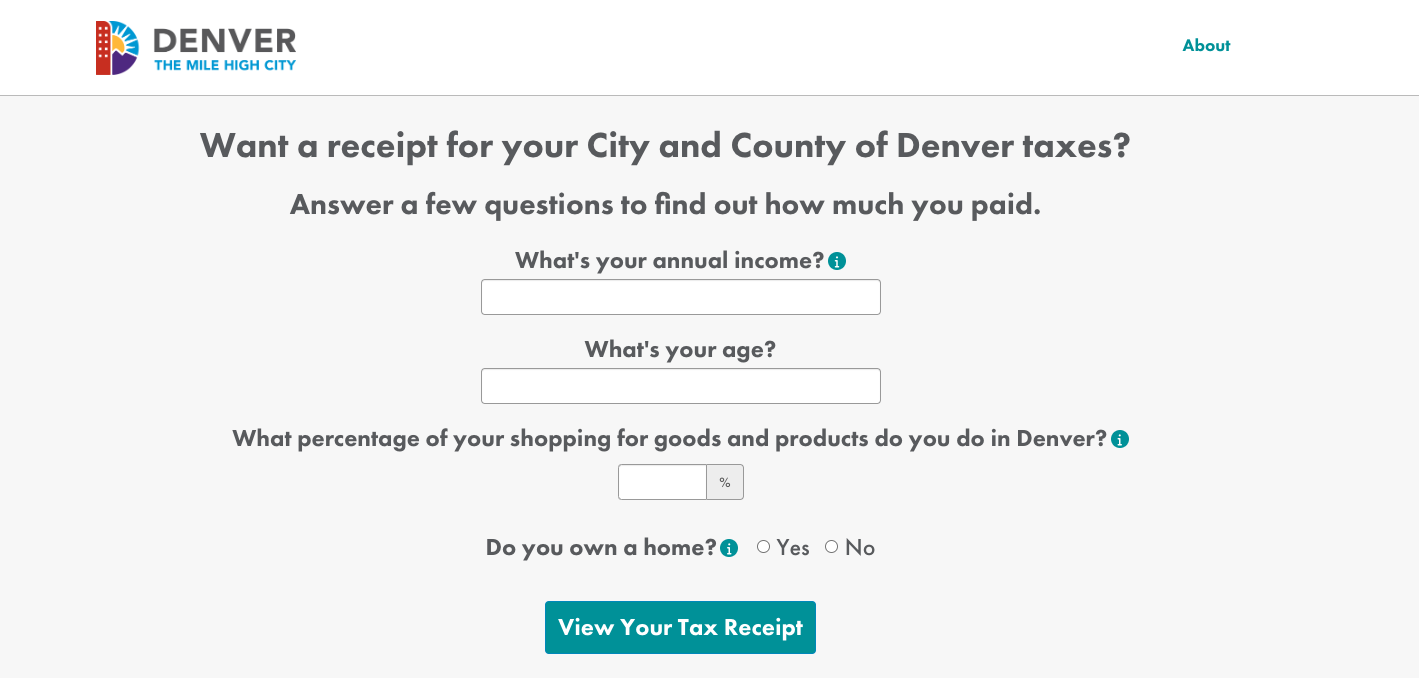 Denver Taxpayer Receipt Screen Shot
