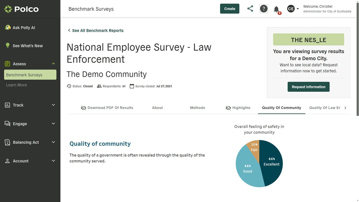Polco's Benchmark Survey Reports - NES-LE - screenshot
