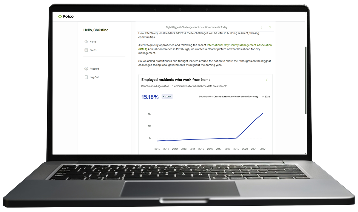Polco's Resident Engagement Platform - Content Post - screenshot in laptop