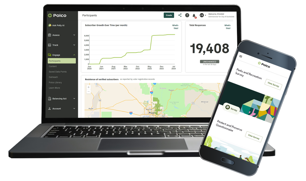 Polco's Platform - various screenshots in devices